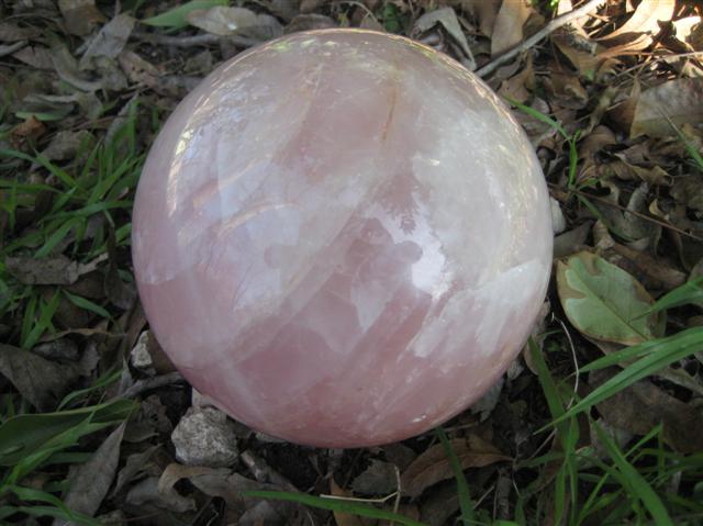 Rose Quartz sphere love, gentleness, emotional healing, release of stress, uniting  with the Divine1377